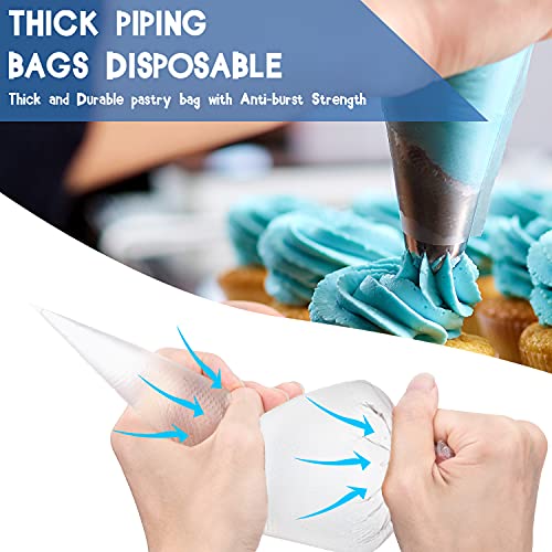 Disposable Icing Pastry Piping Bags, 100 Pcs 16Inch Thick Large Anti Burst Cake Decorating Tipless Piping Bag for Chocolate Royal Icing Cupcake Cream Frosting Cookies Decoration Disposable Piping Bags - size: 16 Inch
