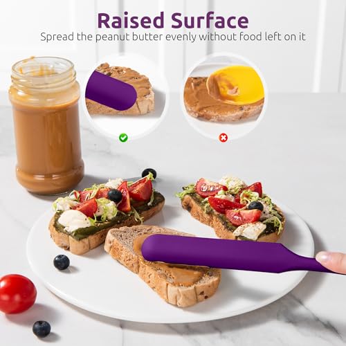 U-Taste Skinny Silicone Jar Spatula Scraper, 10in Sourdough Tool, Purple - color: Purple, size: 9.72 in