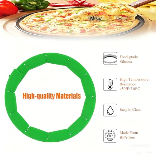 Easily Adjustable Silicone Pie Crust Protector, Fits8-11.5" Pie Crust - size: green