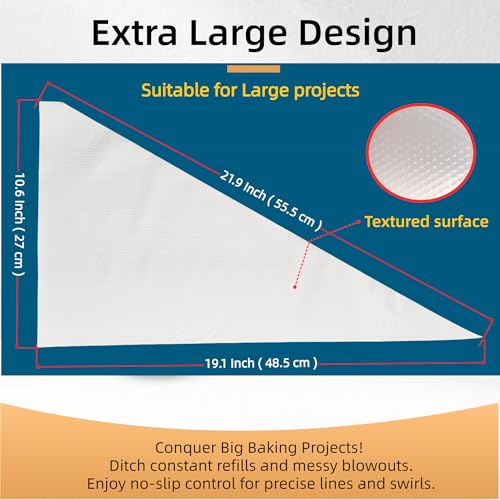 XXL 22 Inch Piping Bags 100pk, Anti-Burst Knot-to-Seal Pastry - size: XXL Large 22 Inch-100 Pack