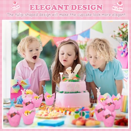 600 Pcs Tulip Cupcake Liners, Solid, Hot Pink - color: Hot Pink