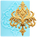 Baroque Scroll Relief Silicone Mold Relief Flower Fondant Mold - color: Style K