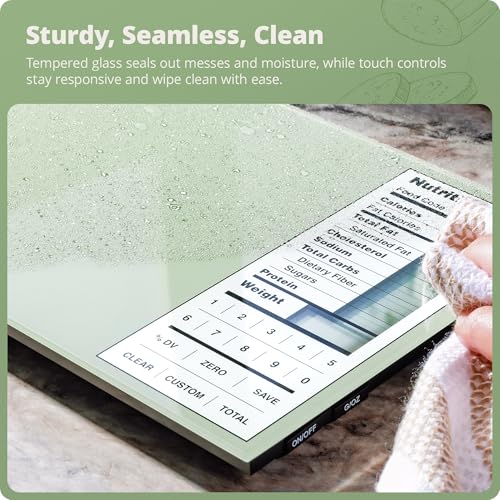 Greater Goods Food Scale with Nutrition Calculator, 2,000 Codes (Green) - color: Sage Green