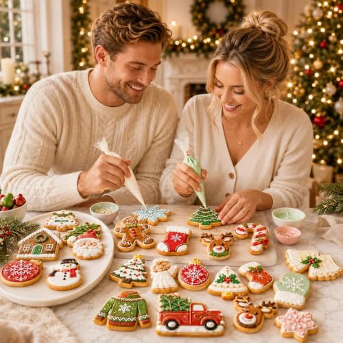 Christmas Cookie Cutters Set, 25 Stainless Steel Holiday Shapes - style: Style1