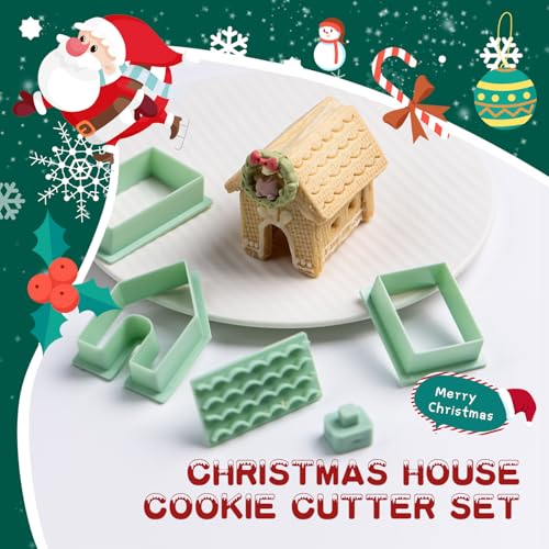 KALAIEN 4 Pcs Gingerbread House Cookie Cutter Set - color: 4 pcs