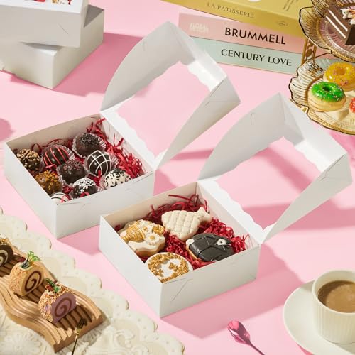 6"x6"x2½ 20PCS White Bakery Boxes with Window
