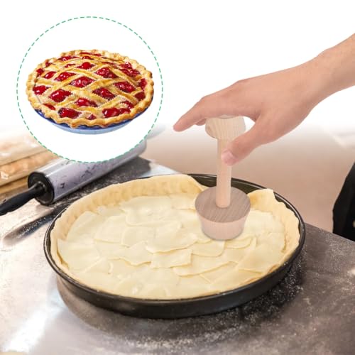 Wooden Tart Tamper, Double Side Pastry Press Tool for Mini Pan Dough