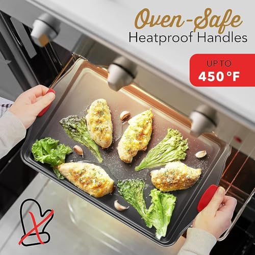 Eatex Baking Sheet Set, 2 Piece Baking Pans Set, Cookie Sheets for Baking - size: Small & Medium