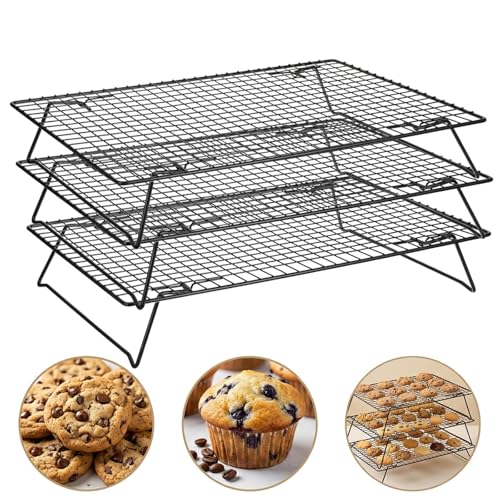 Sibba 3 Layer Collapsibl Cooling Rack Stackable Wire Rack Cooling Wire Racks