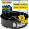 Springform Pan Set of 3, Nonstick Cheesecake Pans 4/7/9" Carbon Steel - size: 4-7-9 Inches