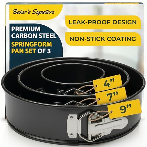 Springform Pan Set of 3, Nonstick Cheesecake Pans 4/7/9" Carbon Steel - size: 4-7-9 Inches