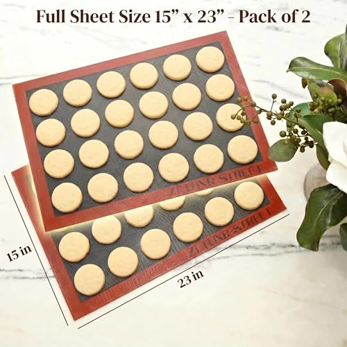 Perforated Silicone Baking Mats - Eclair Mat, Full Sheet 15x23in, Pack of 2 - size: Full Sheet Size - 15" x 23"(Pack of 2)