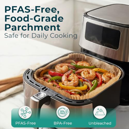 Air Fryer Liners Disposable Small 6.3” Square for 2-5 QT Basket - 128 Pcs - size: 6 inch - Square