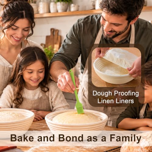 Sourdough Starter Kit with Proofing Baskets - Bread Baking Tools Set