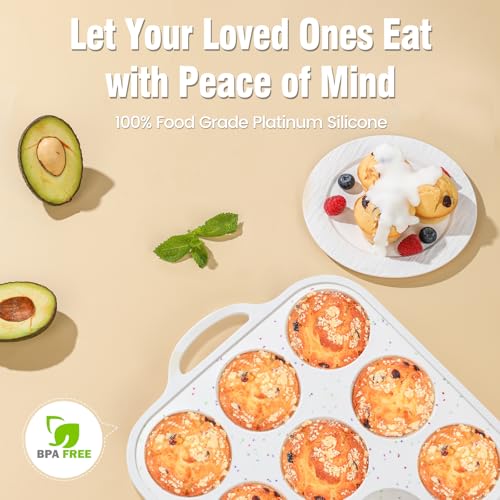 Silicone Muffin Pans for Baking 1 Pack, 2.8 Inch with Metal Reinforced Frame, Regular Size Nonstick Silicone Cupcake Pan 12 Cups for Baking Homemade Muffins, Cupcakes, Dishwasher Safe BPA Free - size: 12 Cup-1Pack