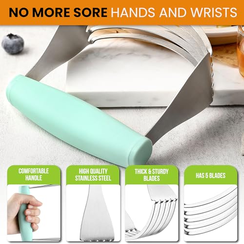 Spring Chef XL Pastry Blender, Durable Dough Blender For Baking - Mint - color: Mint, size: XL | Classic