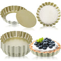 Tessco for you 16 Pcs Mini Tart Pans for Baking, Gold Round - size: 4 Inch (Round), style: Gold Round