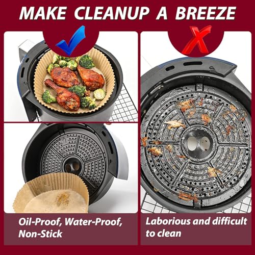 Air Fryer Liners for Ninja, 4qt Airfryer Liners Round for Ninja AF101/ AF150AMZ / AF161 Max XL Air Fryer, Air Fryer Paper Liners for 4-8QT Basket, Non-stick Air Fryer Parchment Paper Liners, 225PCS - size: Round-8"