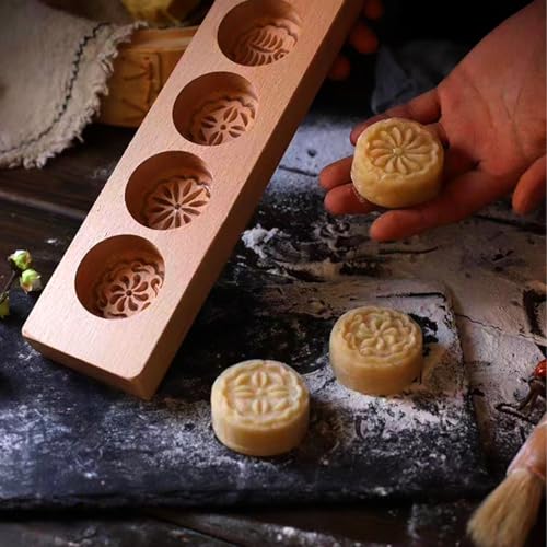 Wooden Moon Cake Mold 11.87 in Chinese Pattern