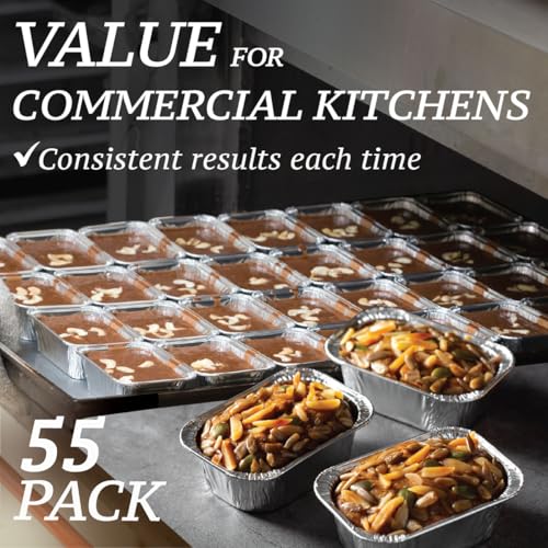 (55 Pack) 1LB Mini Foil Loaf Pans - 1 Pound Disposable Aluminum Baking Pans for Individual Bread, Cake, Meatloaf - Small Loaf Pans, Liners, Small Bread Tins 6 x 3.5 x 2 - color: 1 LB, size: Pack of 55