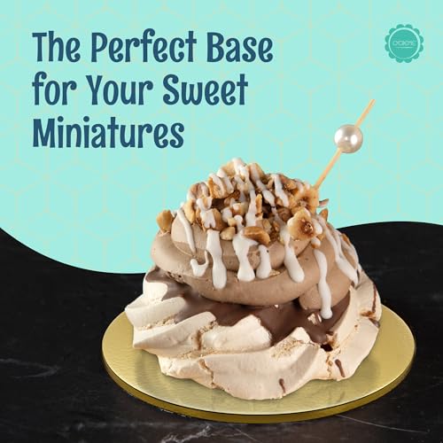 O'CREME Mini Cake Boards 3.25 Inch Round Gold Foil 100 Count - color: Gold, size: 3-1/4 Inch