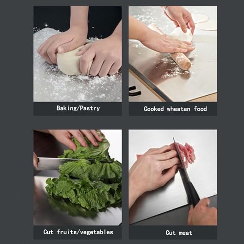Stainless Steel Cutting Boards for Kitchen,Baking Board,Pastry Board,kneading Panel - Suitable for Cutting Vegetables, Fruits, Meat,bread - Easy To Clean and Store (50x50cm/19.6x19.6in) - size: 19.6"L x 19.6"W