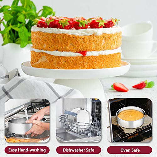 P&P CHEF 9.5 Inch Cake Pans Set, 2Pcs Stainless Steel Round Baking Pan - size: 9.5 Inch
