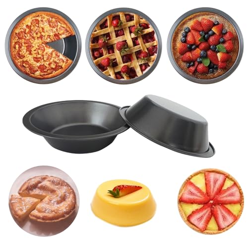 Mini Pie Pans 5 Inch, 8 Pieces Nonstick Round Pot Pie Plates - style: Round Edge 8PCS
