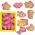 8 Piece Ocean Cookie Cutters With Plunger Stamps Set - color: Ocean Creature Cookie Cutters With Plunger Stamps