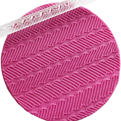 Patterned Acrylic Rolling Pin, Food Safe Lightweight Embossing Roller for Baking Pastry Clear Acrylic 16 x 1 cm 28 Patterns Comfortable Grip - size: 52003 stripes