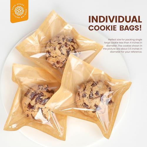 300 Pack Cookie Packaging Bags with Seal, Heat Sealable Cookie Sleeves - size: 5.7" x 6.5"
