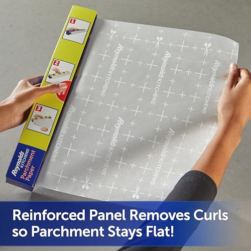 Reynolds Kitchens Stay Flat Parchment Paper Roll with SmartGrid, 45sq ft - size: 45 Sq Ft (Pack of 1), style: Standard
