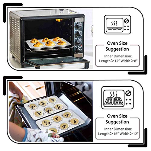 TeamFar 2 Packs Muffin Pan, Stainless Steel Muffin Cupcake Pan Tin Tray