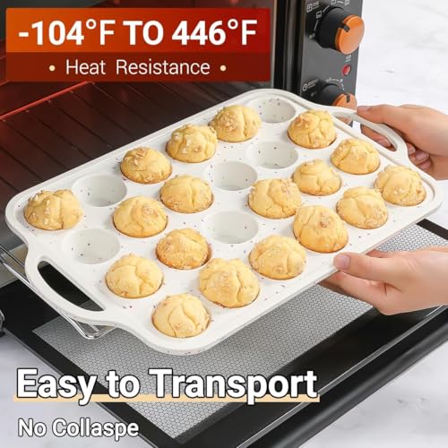 FUNBAKY Silicone Mini Muffin Pan, Metal Reinforced Frame 24 Cups Nonstick Mini Cupcake Pans with Handles Easy to Move for Baking Muffin, Cupcake, Egg Bites Oven Safe, Silicone Molds 2 Pack Confetti - size: Mini 24-Cup: 2pcs