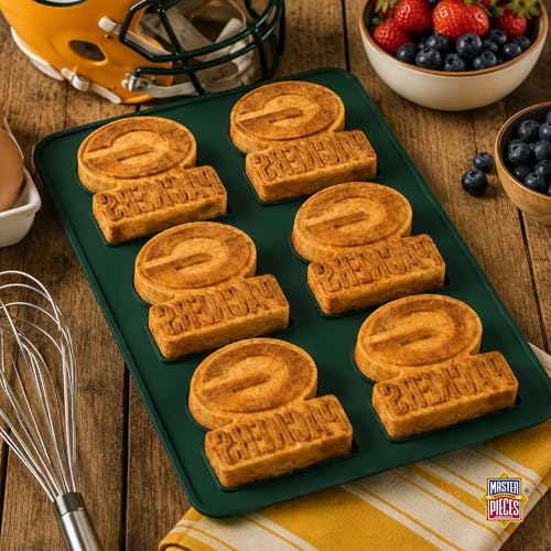 Masterpieces Game Day - FanPans NFL Green Bay Packers Silicone Muffin Pan - Dishwasher Safe - style: Green Bay Packers