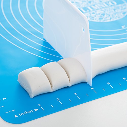 LIMNUO Silicone Baking Mat, Extra Thick Large Non Stick Pastry Mat Sheet for Dough Pie Crust Rolling Mats (Blue, XL-18''(W)*25''(L)) - color: Blue, size: XL-18''(W)*25''(L)