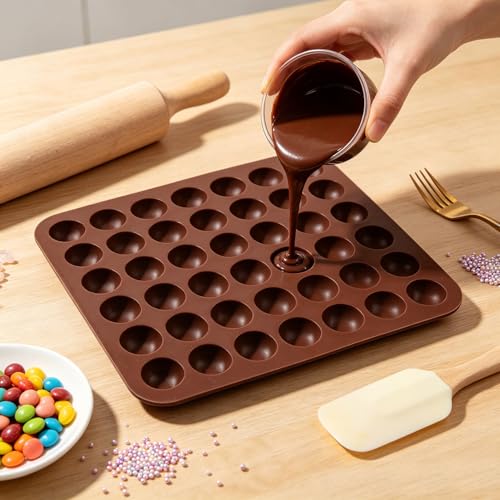 64 Cavity Round Silicone Chocolate Molds - color: Style D