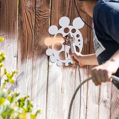 Maitys 2 Pcs Airbrush Circle Stencils, White Art Painting Templates - style: Circle