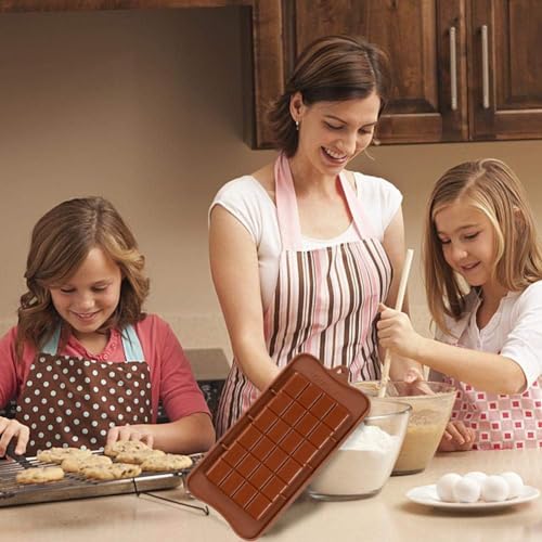 Break-Apart Chocolate Molds, 3 Pack Food Grade Non-Stick Silicone Chocolate Bar Mold, Candy Bar Energy Bar Molds for Protein and Energy DIY Handmade Gifts