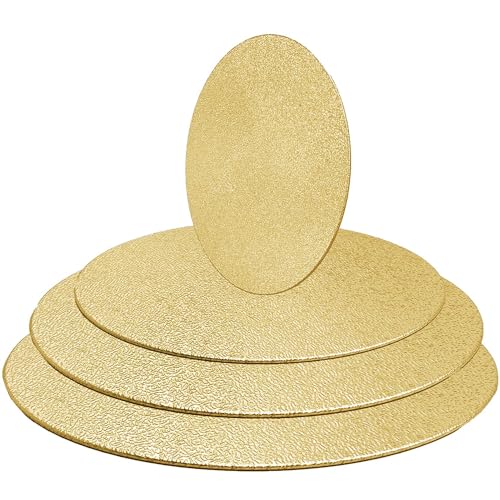 4 Pack Gold Cake Boards Round Cake Circles 6, 8, 10, 12 Inch - color: Gold