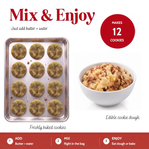 Baking Coach 2 Pack Mix & Eat or Bake Cookies - Edible Cookie Dough Mix Kit - color: 2 Pack Birthday Sprinkle Cinnamon