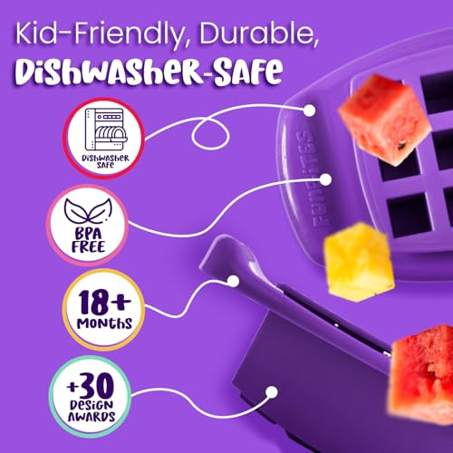 FunBites Purple Squares Sandwich Cutters For Kids Lunch Toddler Bite Size - color: Purple Squares