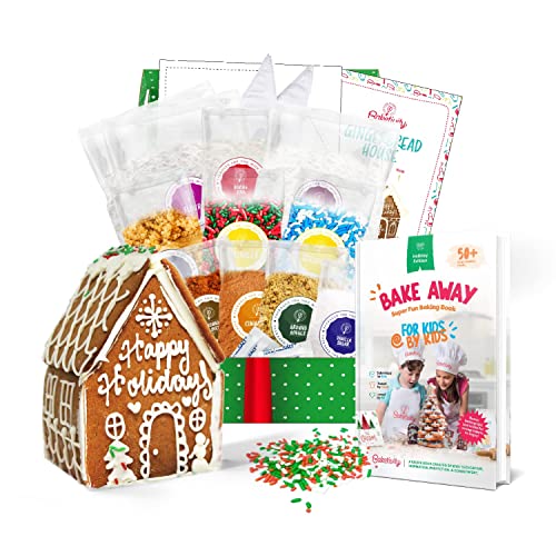 Baketivity Holiday Gingerbread House Baking Kit with Kids Cookbook - color: Gingerbread Cookbook