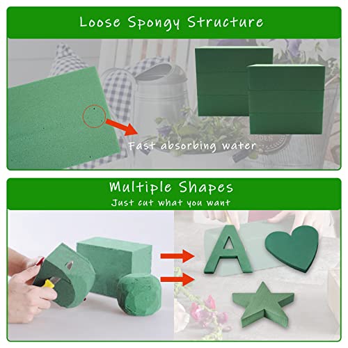 Prashent 3Pcs Floral Foam Blocks,Green Wet Dry Flower Foam Plant Foam for Fresh & Artificial Flower Arrangements DIY Craft 5.5”L x 3.1”W x 1.7”H - color: 3PCS-Blocks