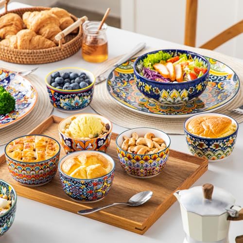 vancasso 8 Oz Ramekins Oven Safe Set of 6, Ceramic Baking Souffle Dishes - size: 8 Oz