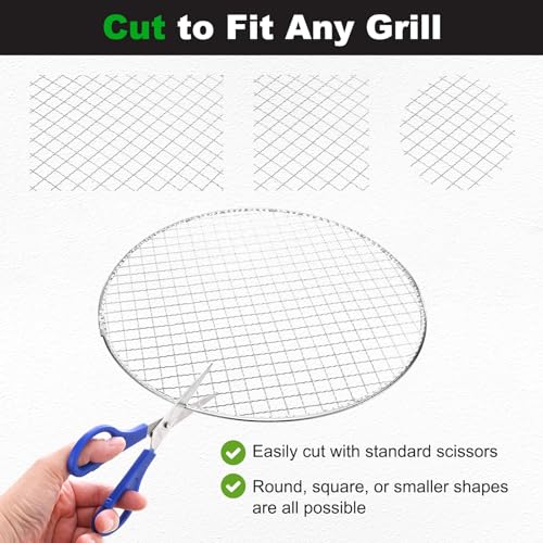 M METERXITY 5 Pack Disposable Grill Toppers, Round 11.02'' Galvanized Grill Grates, Disposable Roasting Racks Replacement for Outdoor, BBQ, Camping, Picnics - size: 11.02''