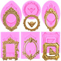 Mujiang Photo Frame Fondant Mold Picture Frames Silicone Molds Set Of 4 - color: Style BB