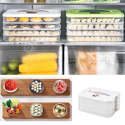 4-Layer Food Storage Containers with Lids Dumpling Storage Box
