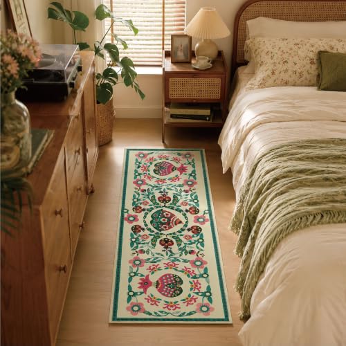 Pomegranate Runner Rug 2x6 Washable Accent Rug - color: Pomegranate 02, size: 2' x 6' (Rectangular)