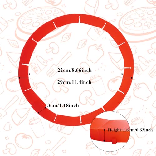 Adjustable Pie Crust Shields, Silicone Baking Protectors, Cover Ring Tools Fits 8-11.4 Inch Pies, Baking Pie Pizza Crust Shield Protector Cover for Edges ﻿ (Red) - color: Deep Red